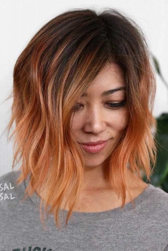 Layered Inverted Bob Cut #invertedbob #peachyhair #layeredhair