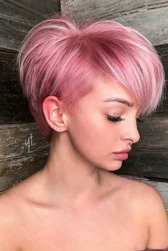 Long Layered Pixie Haircut #pixiecut #rosegoldpixie