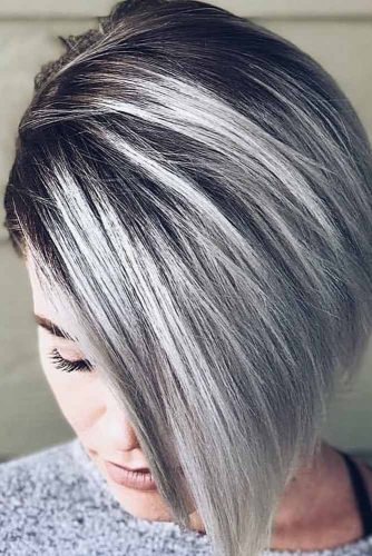 Long Pixie Silver Balayage