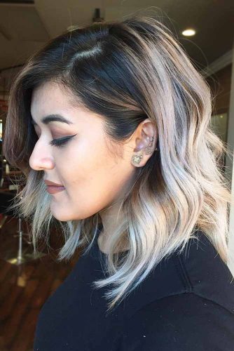 Loose Waves + Ombre Hair #wavybob #bobhaircut #ombrehair #platinumblonde