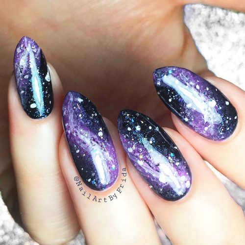 Magic Galaxy Nails Designs for Almond Nails Picture 2