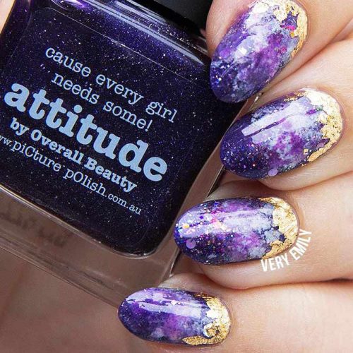 Magic Galaxy Nails Designs for Almond Nails Picture 1