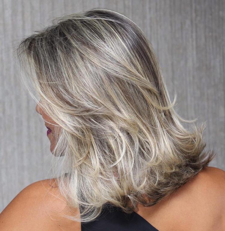 Medium Layered Blonde Balayage Hairstyle