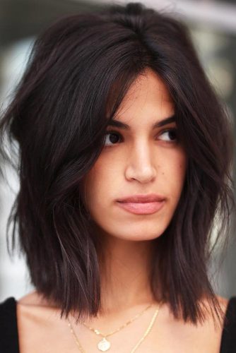 Messy Shoulder Length Bob #bob #layeredhair #messyhair