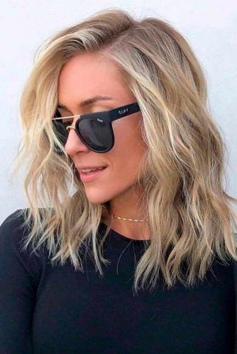 Natural Blonde Wavy Long Bob #blondehair #wavyhair