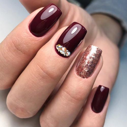 Newest Nail Designs in Burgundy Color picture 5