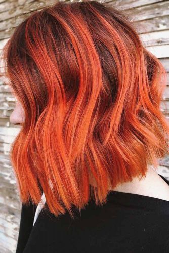 Orange Ombre Hair Balayage #brunette #redhair #ombre