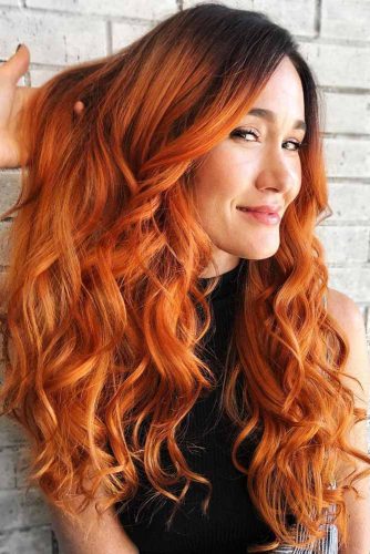 Orange Ombre Hair Red #redhair #brunette #ombre
