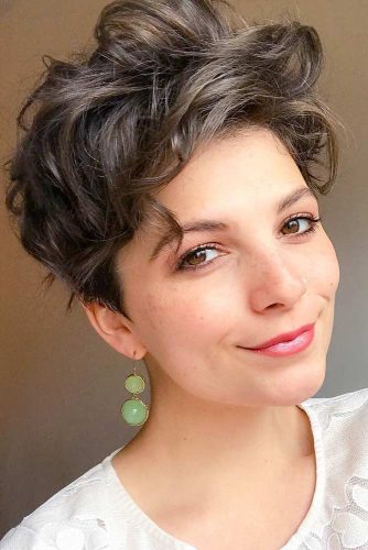 Pixie Cut For Your Short Wavy Hairstyles Voluminous Brown Color