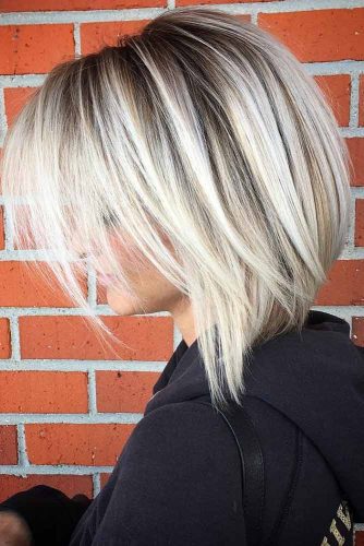 Platinum Blonde Balayage Lob Straight