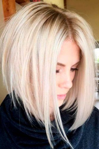 Platinum Blonde Inverted Bob Hairstyles #blondehair #invertedbob