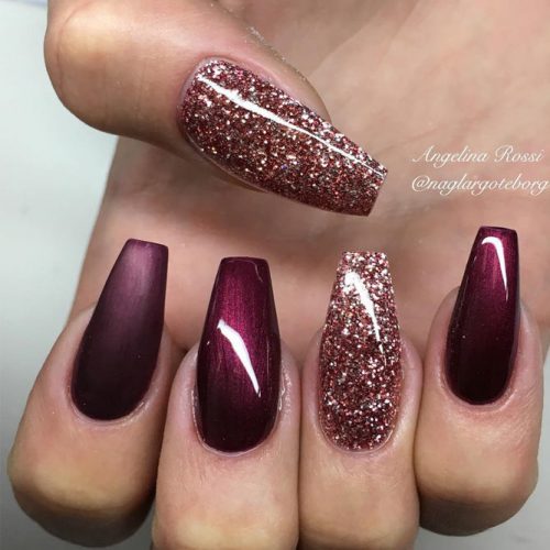 Popular Nail Designs in Burgundy Colors picture 1
