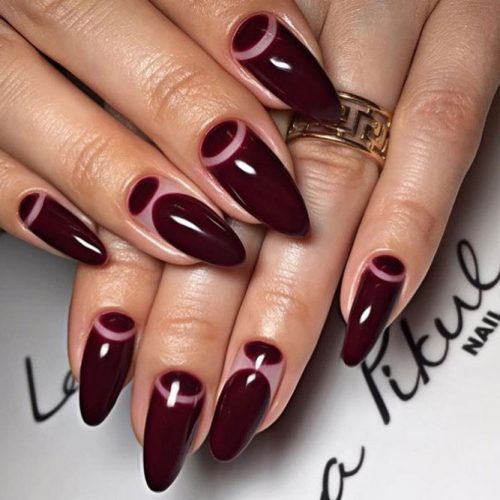 Popular Nail Designs in Burgundy Colors picture 3