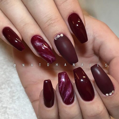 Popular Nail Designs in Burgundy Colors picture 4