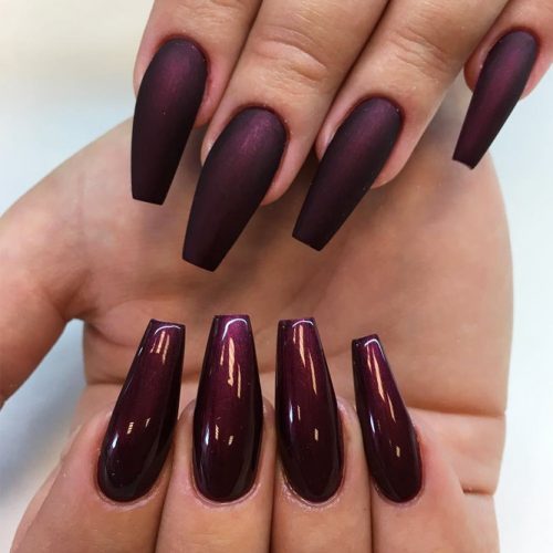 Popular Nail Designs in Burgundy Colors picture 5