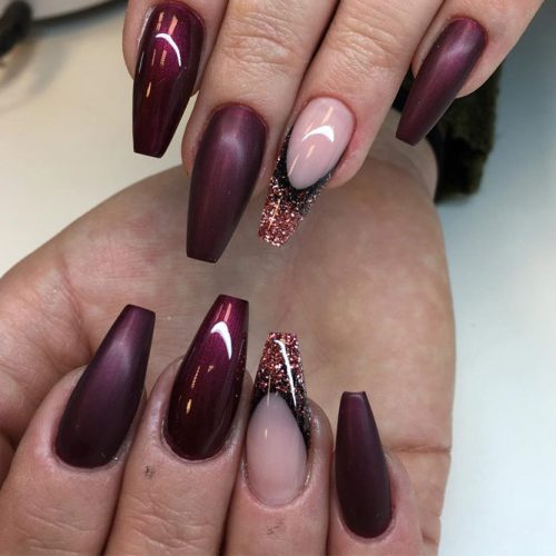 Popular Nail Designs in Burgundy Colors picture 6