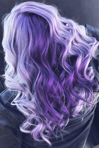 Purple And Lavender Ombre Hair #longhair #wavyhair #purplehair