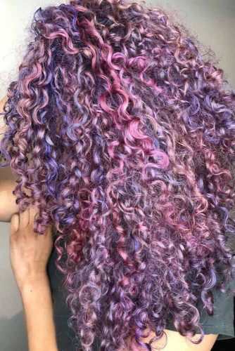 Purple Curly Hair #longhair #curlyhair #highlights #purplehair
