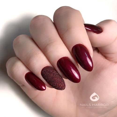 Red Acrylic Almond Nails Design For A Special Occasion #rednails