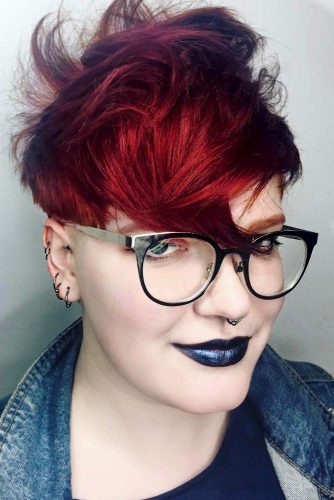 Ruby Red For Asymmetrical Undercut