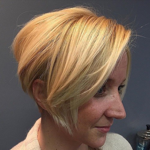 Short Angled Blonde Bob