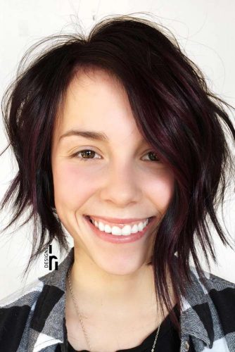 Short Asymmetrical Bob Haircut With Layers #asymmetricalbob #shortbob 