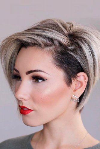 Short Blonde Asymmetrical Bob #blondehair #shorthair