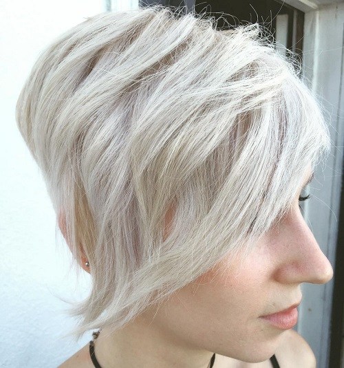 Short Blonde Asymmetrical Hairstyle