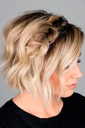 Short Blonde Half Up #braidedhairstyle #blondehair