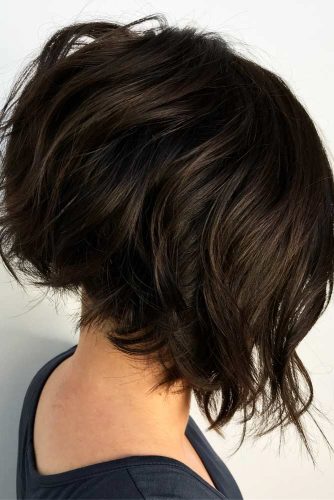 Short Inverted Layered Bob Cut #invertedbob #brownbob