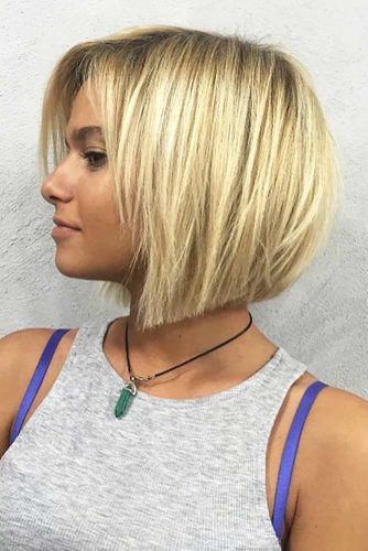 Short Layered Blonde Bob #bobhaircut #invertedbob #blondehair #shortbob