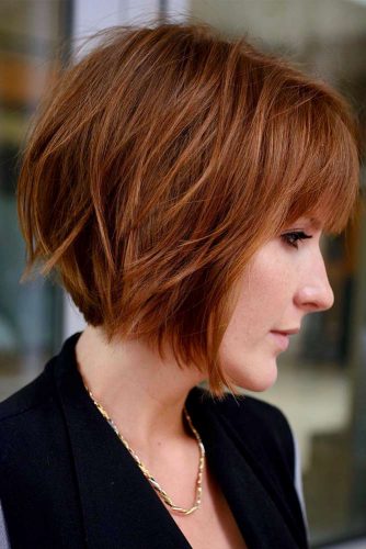 Short Layered Bob Haircut For Thin Hair #redhair #shortbob