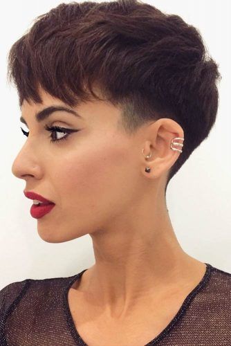 Short Pixie With Shaved Temple #undercutpixie #pixiehaircut #undercut #haircuts