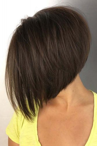 Short Stacked Bob Haircut #invertedbob #straighthair #shortbob