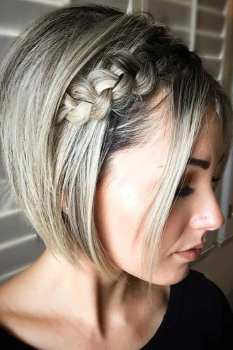 Side Cool Braids For Short Hair #shorthairstyles #shorthair #hairstyles #bobhairstyles #braids