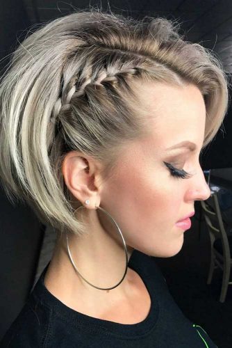 Side Flirty And Girly Braided Pixie Bob #pixiebob #haircuts #hairstyles #braids