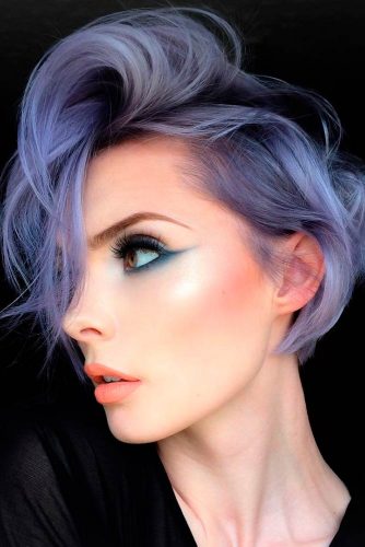 Silver Pixie with Lavender Highlights