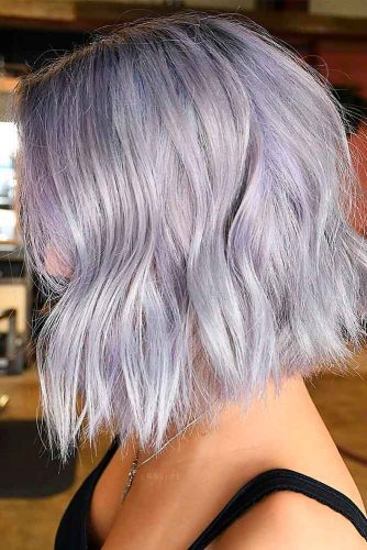 Ondas moradas plateadas #stylishhairstyles #purplehair