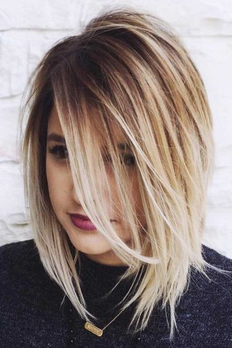 Straight & Blonde Long Bob Haircut #mediumhair #bob 