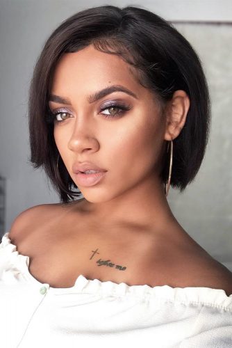 Straight Bob Hairstyles Black Color #shorthair #shorthairstyles #bobhairstyles #pixiehairstyles #blackhair