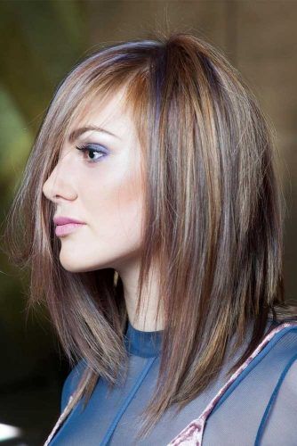 Straight Side Parted Haircuts #mediumlengthhaircuts #mediumhair #haircuts #longbob