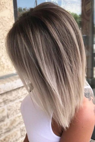 Stylish Layered A-Line Bob with Slight Graduation #bobhaircut #invertedbob #blondeombre #platinumblonde