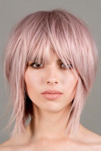 Uneven Bang For Medium Length Hair #hairstylesforthinhair #hairstyles #thinhair #hairtype #mediumhair