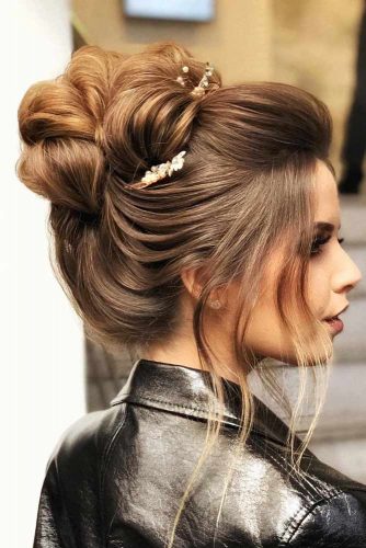 Updo Hairstyle With Accessories #hairstylesforthinhair #hairstyles #thinhair #hairtype #updohairstyle