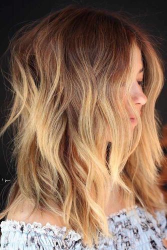 Wavy Shag Haircut #shaghairstyles #shaghaircuts #mediumlength #hairstyles #sandybalayage