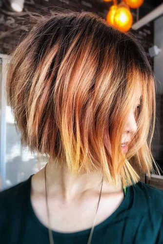 Yellow Red Ombre Brunette #brunette #redhair #ombre 