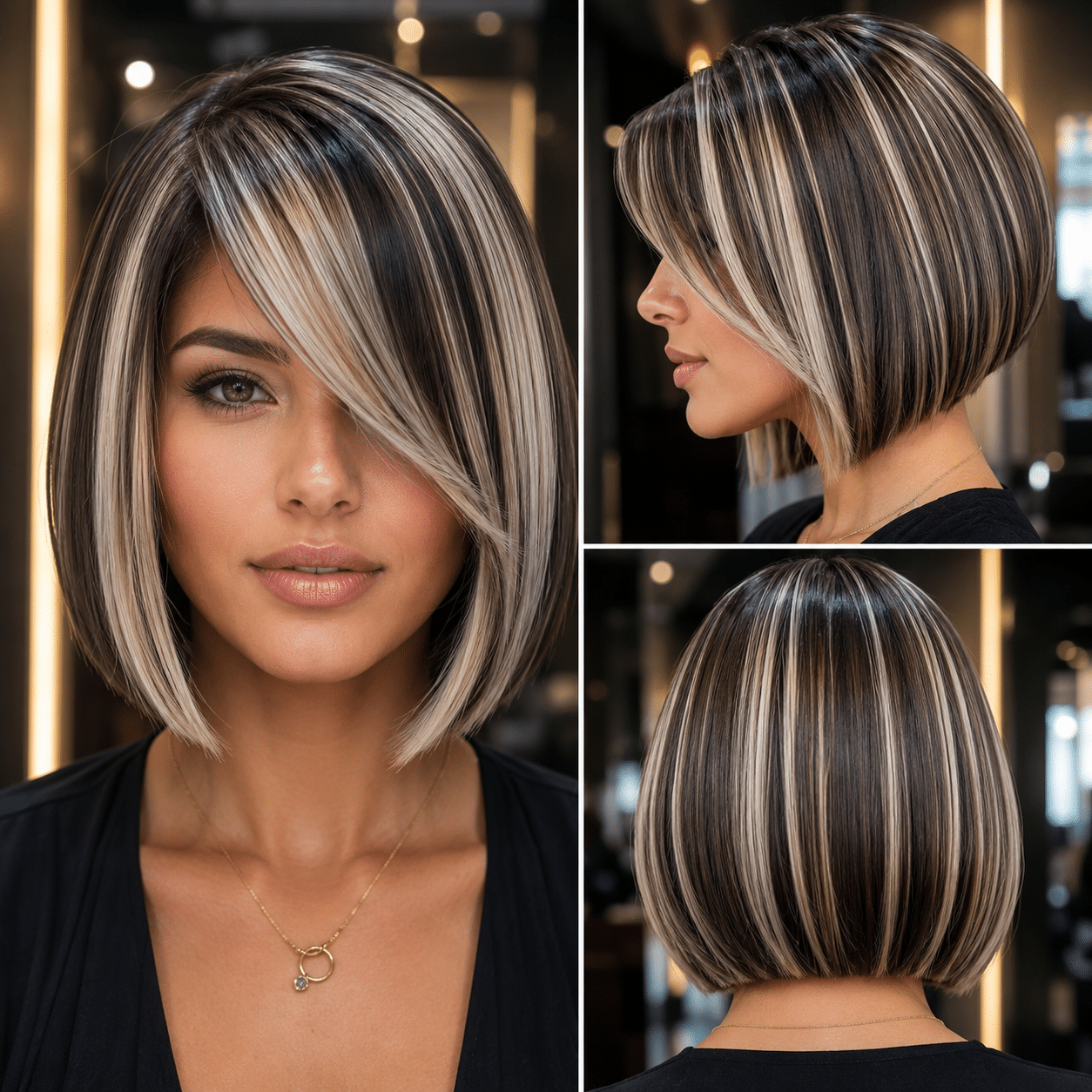 Vanilla Mocha Ribbon Bob Hair