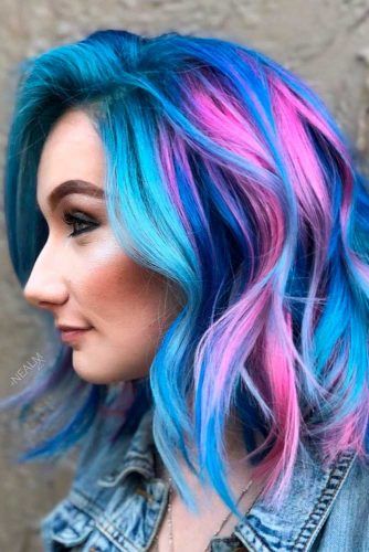 Bright Colored Hairstyle #colorfulhair #wavyhairstyle