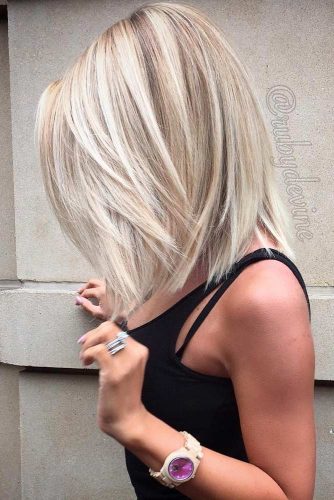 Medium Blonde Bob With Longer Sides #blondebob