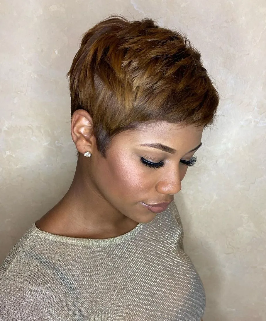 caramel-brown-pixie-hairstyle-for-black-women